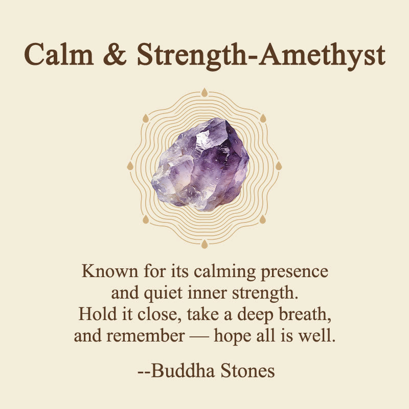 Buddha Stones Calm & Strength Natural Small Amethyst Worry Stone Balance Crystal Decor 3.5*4.5cm