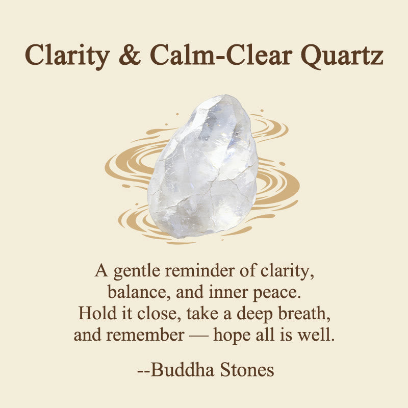Buddha Stones Clarity & Calm Natural Small Clear Quartz Worry Stone Clarity Crystal Decor 3.5*4.5cm