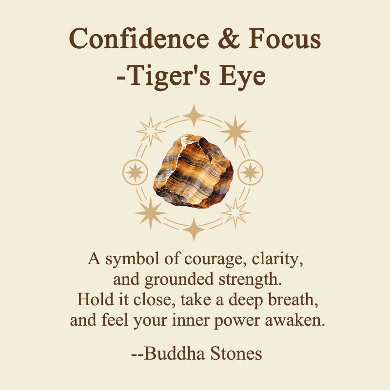 Buddha Stones Confidence & Focus Natural Small Tiger's Eye Worry Stone Crystal Decor 3.5*4.5cm