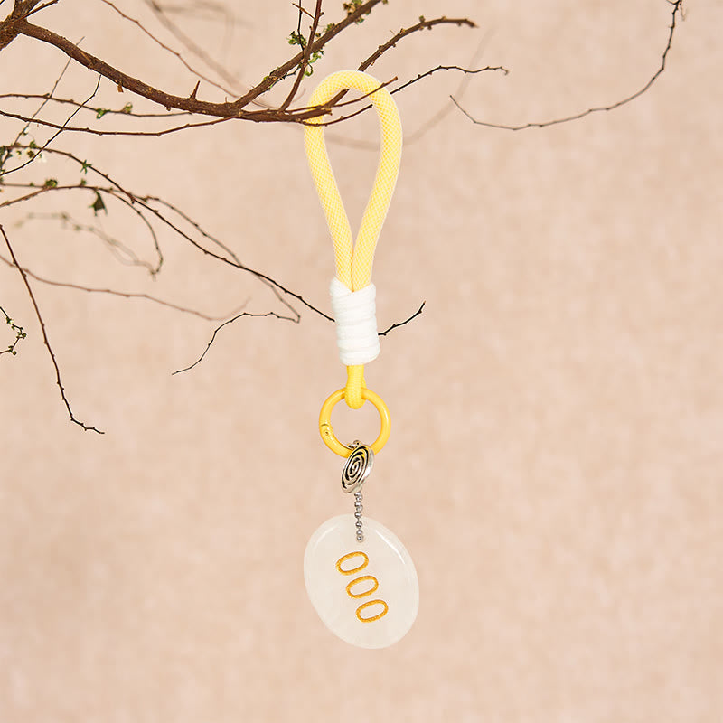 Buddha Stones Infinite Possibilities Begin 000 Angel Number Natural Clear Quartz Key Chain Hanging Decoration Includes Gift Message Card