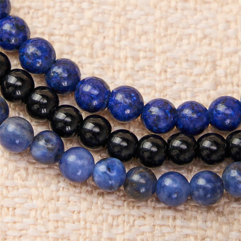 Buddha Stones 3pcs Put Your Mind to Rest Lapis Lazuli Balance Bracelet Includes Gift Message Card