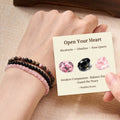 Buddha Stones 3pcs Open Your Heart Rhodonite Healing Bracelet Includes Gift Message Card