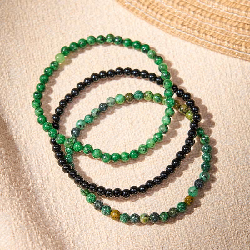 Buddha Stones 3pcs Strengthen Your Spirit Turquoise Bracelet Includes Gift Message Card