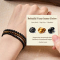 Buddha Stones 3pcs Rebuild Your Inner Drive Lava Rock Calm Bracelet Includes Gift Message Card