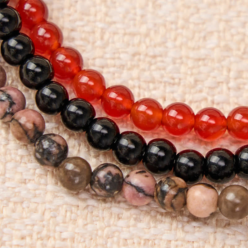 Buddha Stones 3pcs Embrace Inner Power Red Agate Confidence Bracelet Includes Gift Message Card