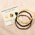 Buddha Stones 3pcs Manifest Living Abundance Topaz Clarity Bracelet Includes Gift Message Card