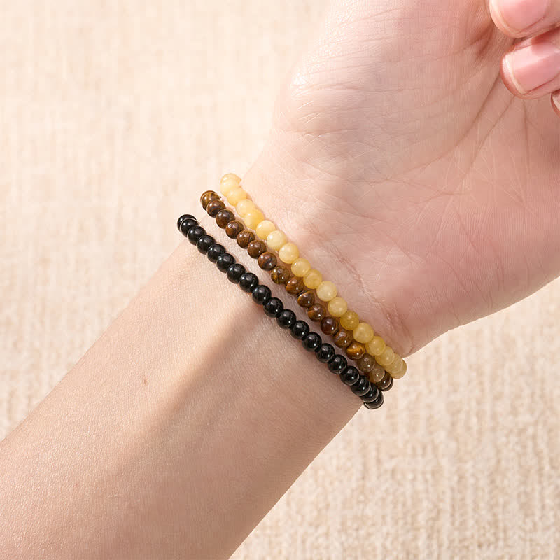 Buddha Stones 3pcs Manifest Living Abundance Topaz Clarity Bracelet Includes Gift Message Card