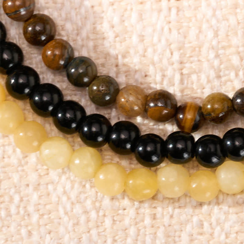 Buddha Stones 3pcs Manifest Living Abundance Topaz Clarity Bracelet Includes Gift Message Card