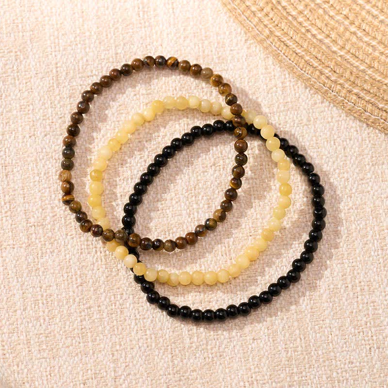 Buddha Stones 3pcs Manifest Living Abundance Topaz Clarity Bracelet Includes Gift Message Card