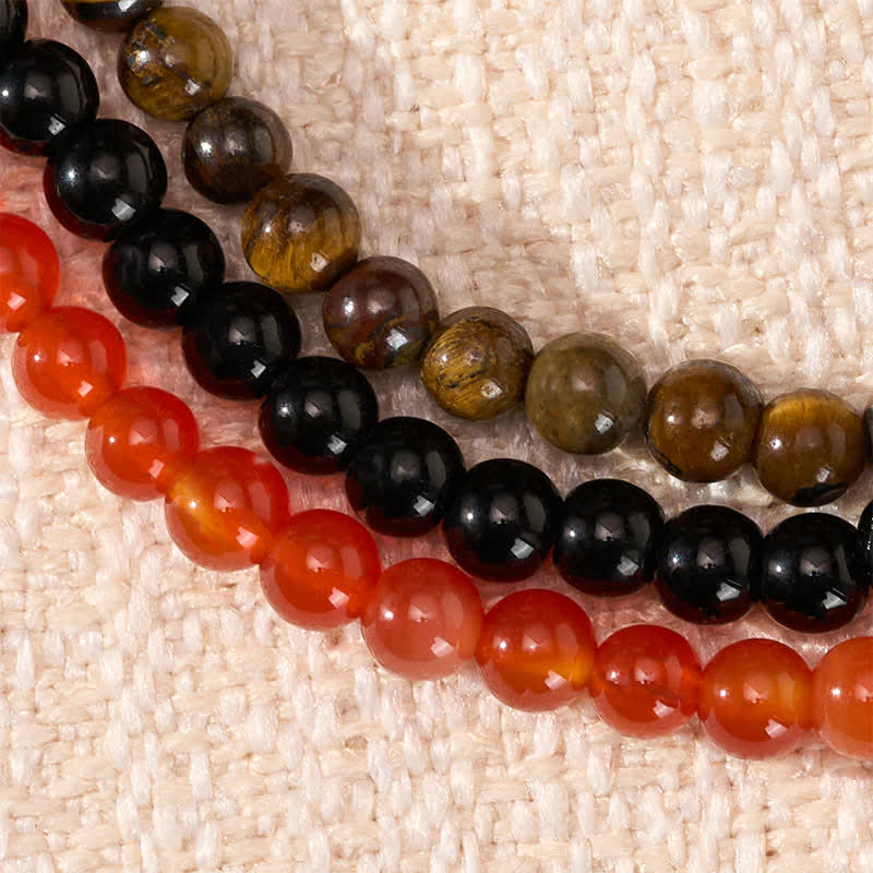 Buddha Stones 3pcs Ignite Your Vital Current Red Agate Purification Bracelet Includes Gift Message Card