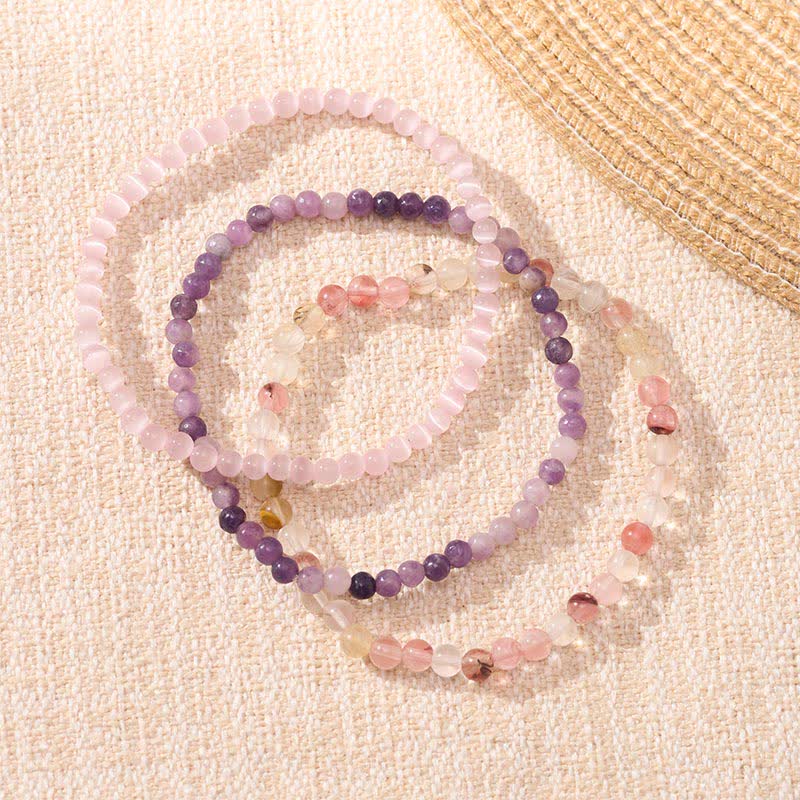 Buddha Stones 3pcs Soothe Your Inner Self Tourmaline Protection Bracelet Includes Gift Message Card