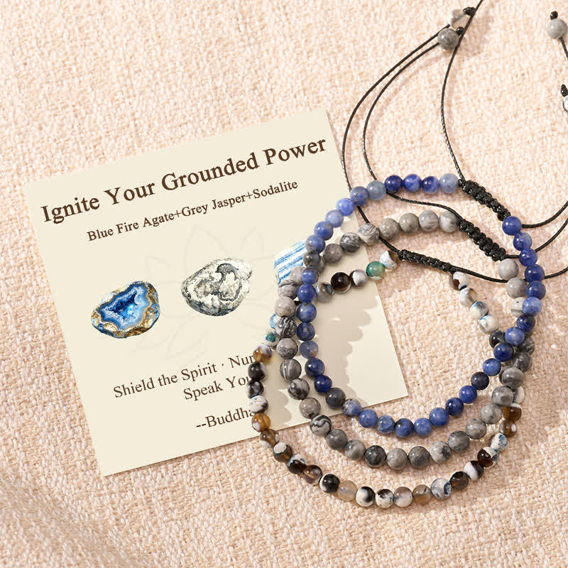 Buddha Stones 3pcs Ignite Your Grounded Power Fire Agate Truth Bracelet Includes Gift Message Card