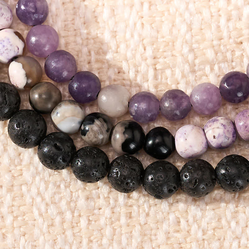 Buddha Stones 3pcs Find Your Quiet Center Fire Agate Clarity Bracelet Includes Gift Message Card
