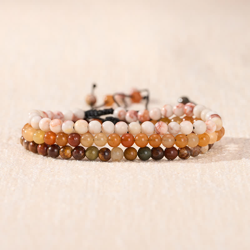 Buddha Stones 3pcs Align with Good Fortune Yellow Aventurine Lucky Bracelet Includes Gift Message Card