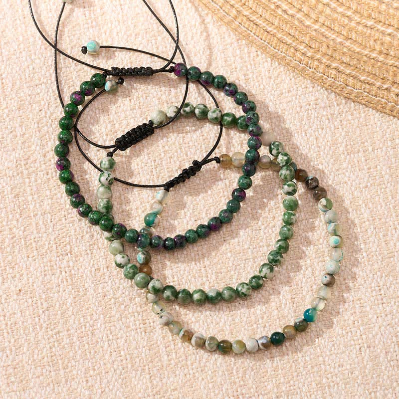 Buddha Stones 3pcs Purify Your Everyday Aura Fire Agate Balance Bracelet Includes Gift Message Card