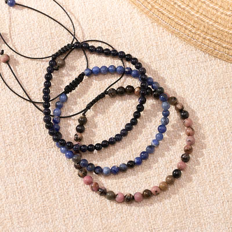 Buddha Stones 3pcs Find Inner Clarity Rhodonite Transformation Bracelet Includes Gift Message Card