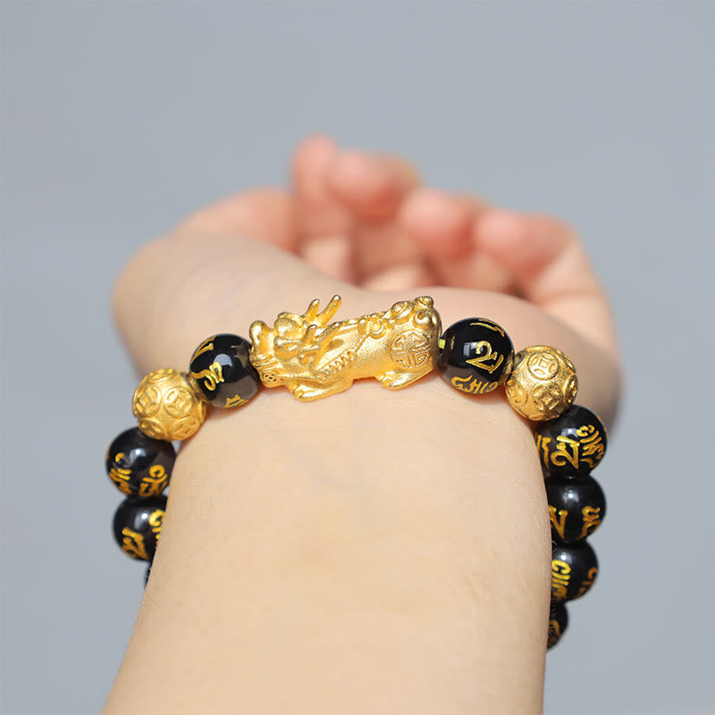 Buddha Stones Blessings of Protection to Attract Wealth PiXiu Bracelet Includes Gift Message Card