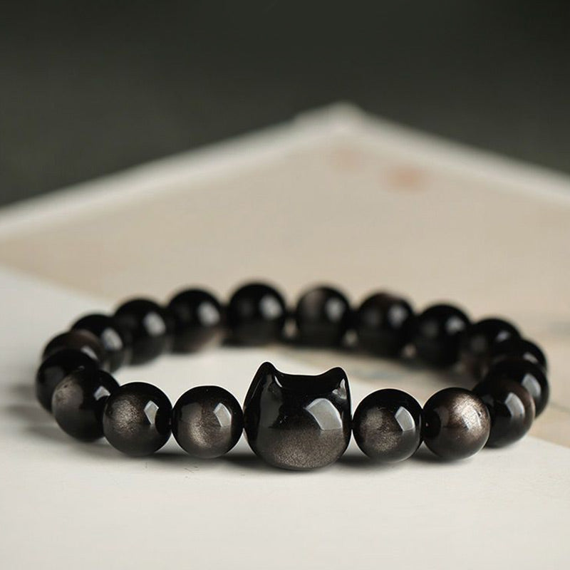 Buddha Stones All the best for Luck and Confidence Lovely Cat Bracelet Includes Gift Message Card