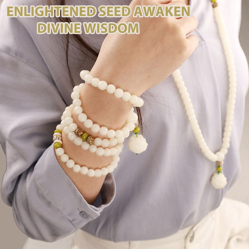 Buddha Stones Hoping for Serenity and Mindfulness Bodhi Lotus Mala Includes Gift Message Card