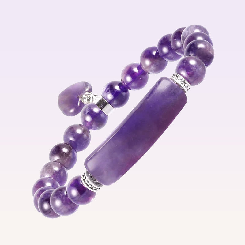 Buddha Stones All the best for Calm and Wisdom Amethyst Love Bracelet Includes Gift Message Card