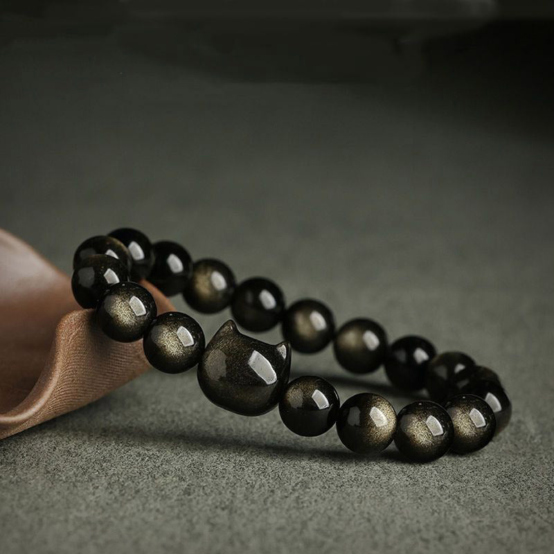 Buddha Stones All the best for Luck and Confidence Lovely Cat Bracelet Includes Gift Message Card