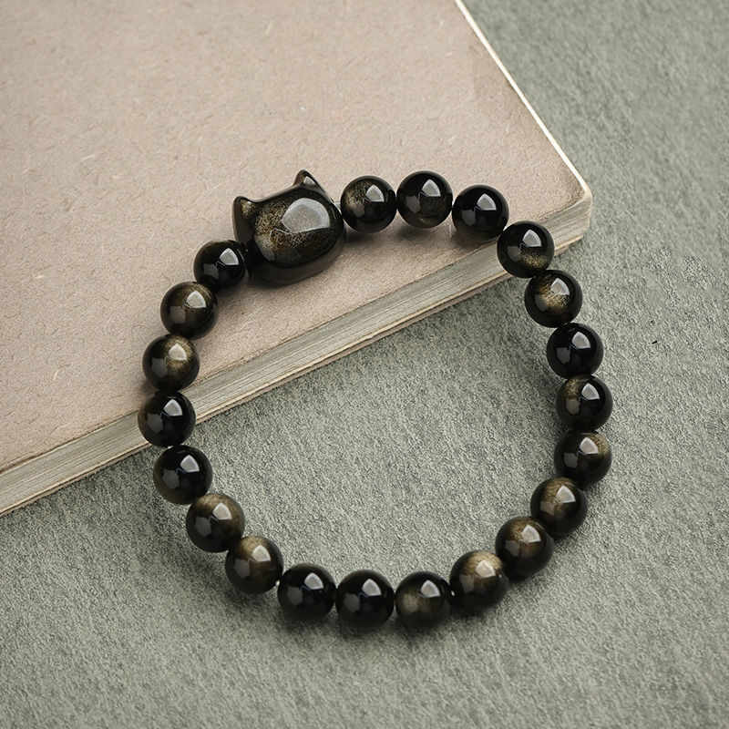 Buddha Stones All the best for Luck and Confidence Lovely Cat Bracelet Includes Gift Message Card