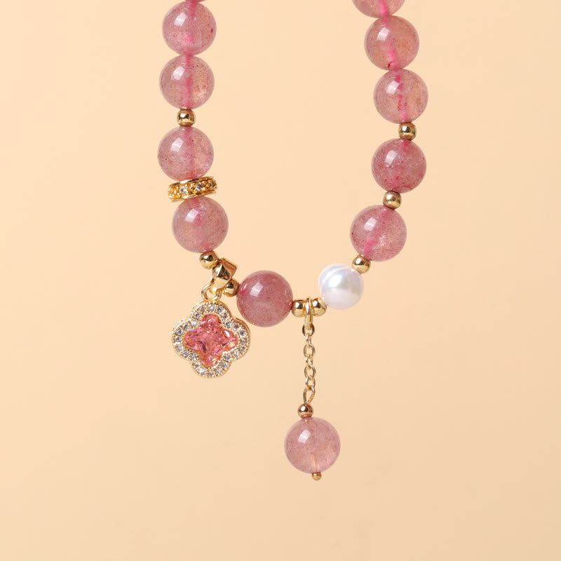 Buddha Stones Wishing Love and Sweet Blessings Quartz Bracelet Includes Gift Message Card