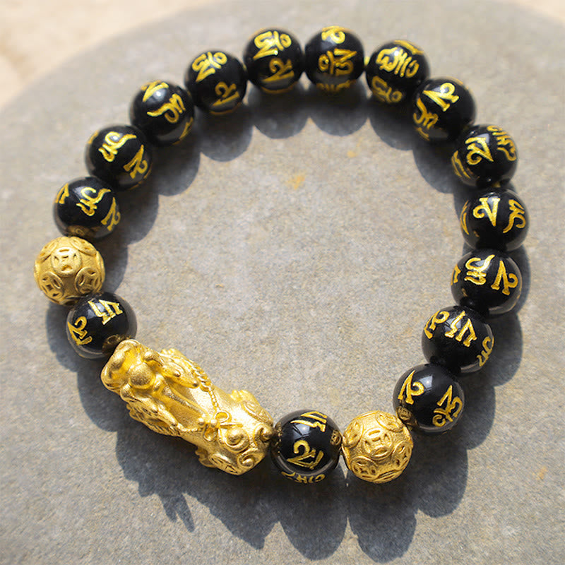 Buddha Stones Blessings of Protection to Attract Wealth PiXiu Bracelet Includes Gift Message Card