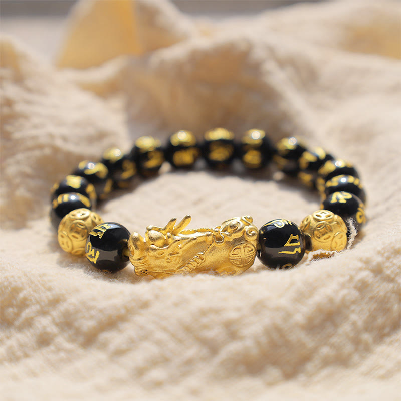 Buddha Stones Blessings of Protection to Attract Wealth PiXiu Bracelet Includes Gift Message Card