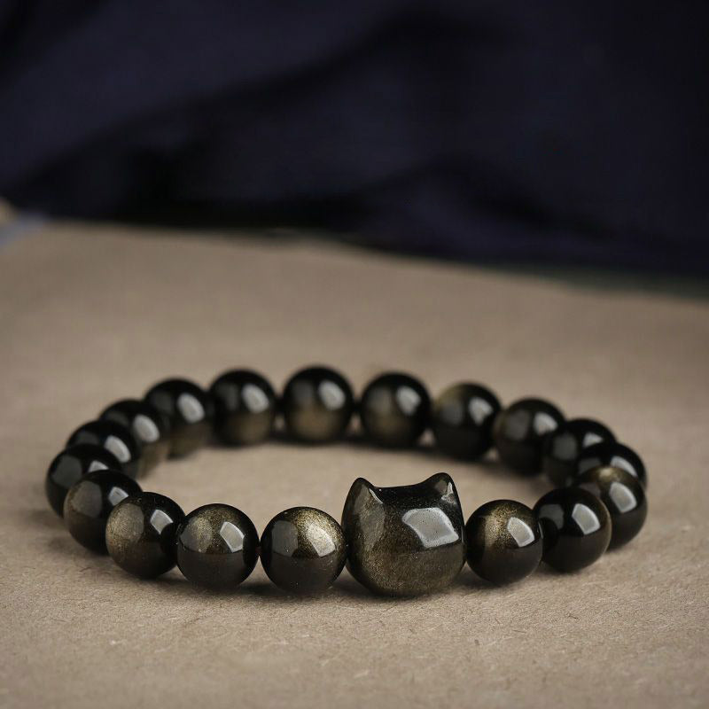 Buddha Stones All the best for Luck and Confidence Lovely Cat Bracelet Includes Gift Message Card