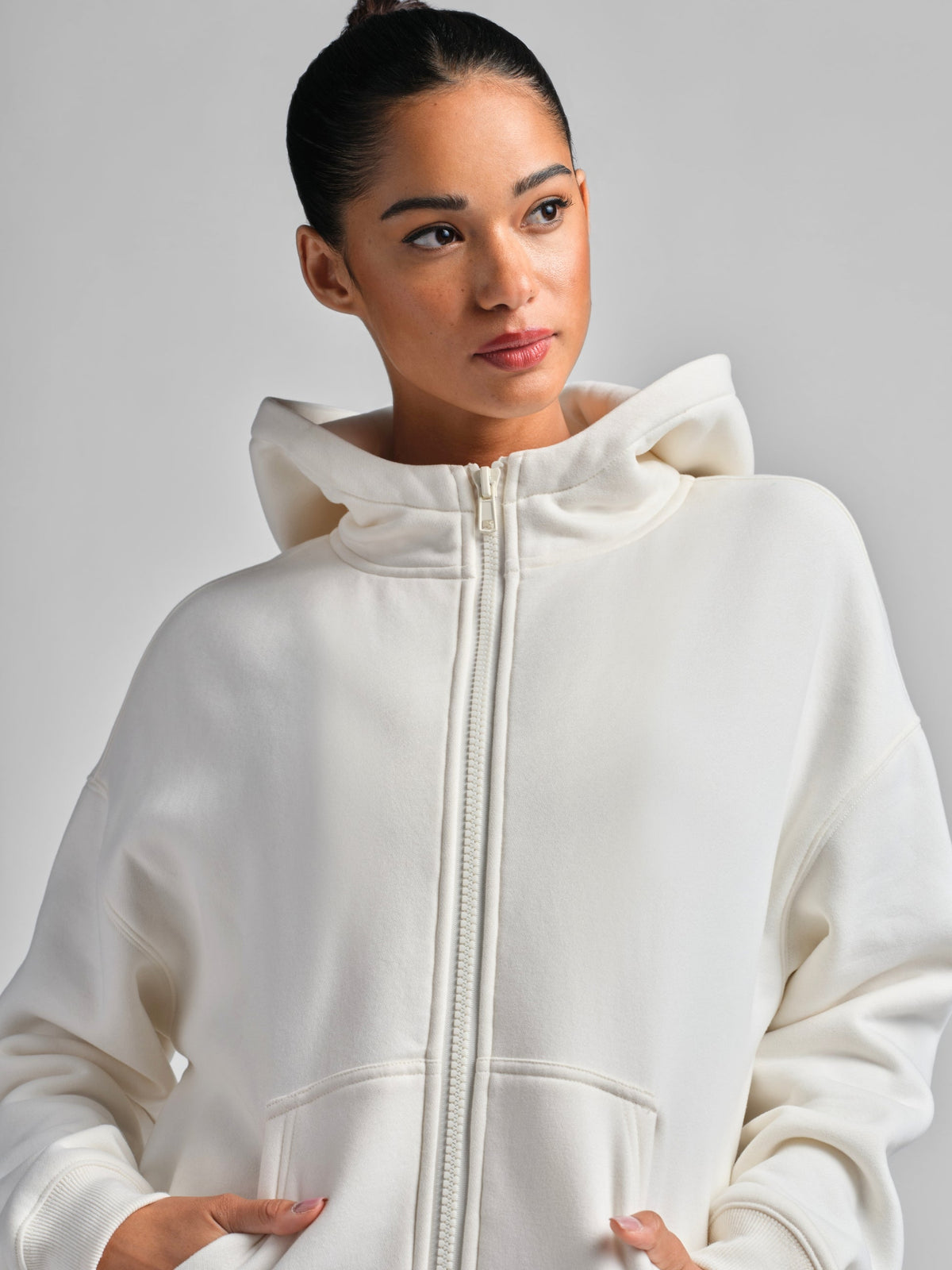 Basic Crop Zip Hoodie