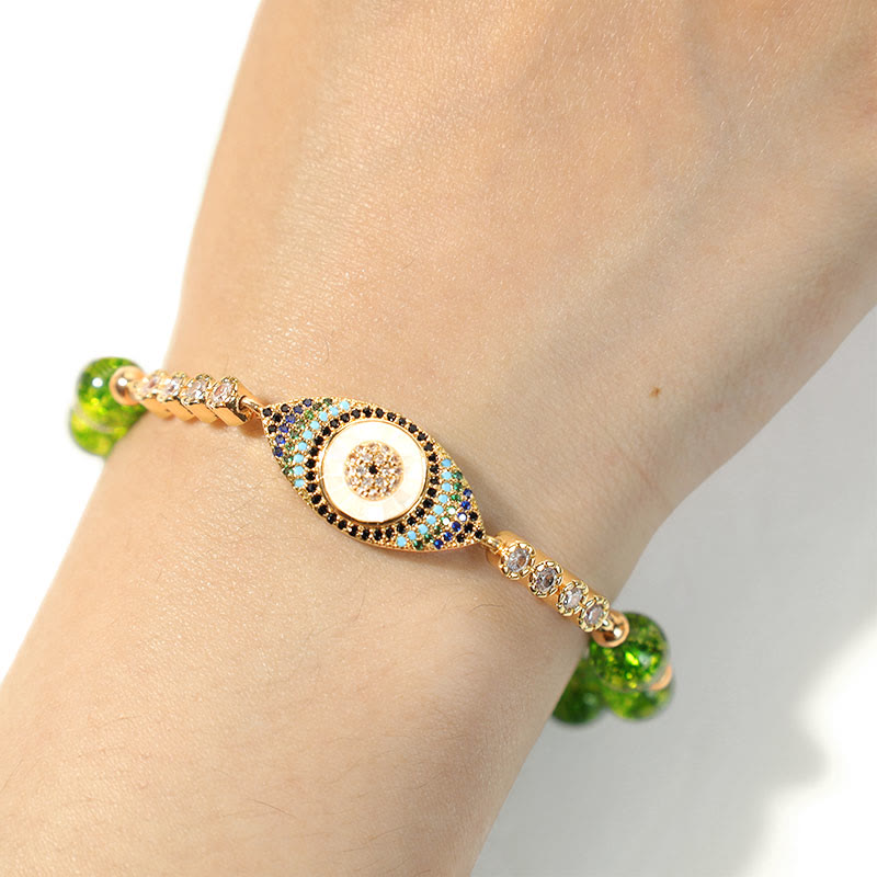 Buddha Stones May Light and Protection Be With You Peridot Bracelet Includes Gift Message Card