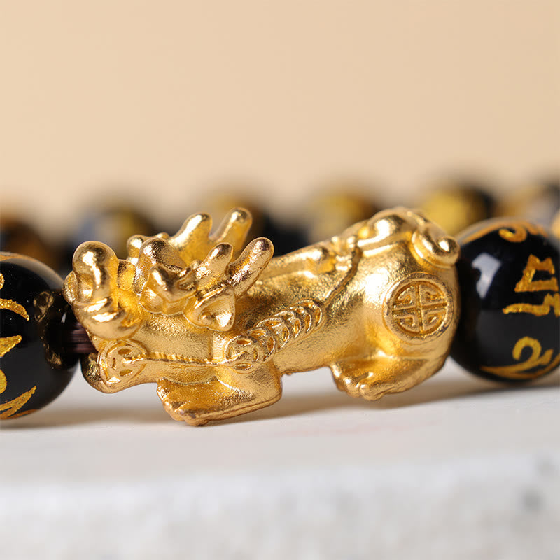 Buddha Stones Blessings of Protection to Attract Wealth PiXiu Bracelet Includes Gift Message Card