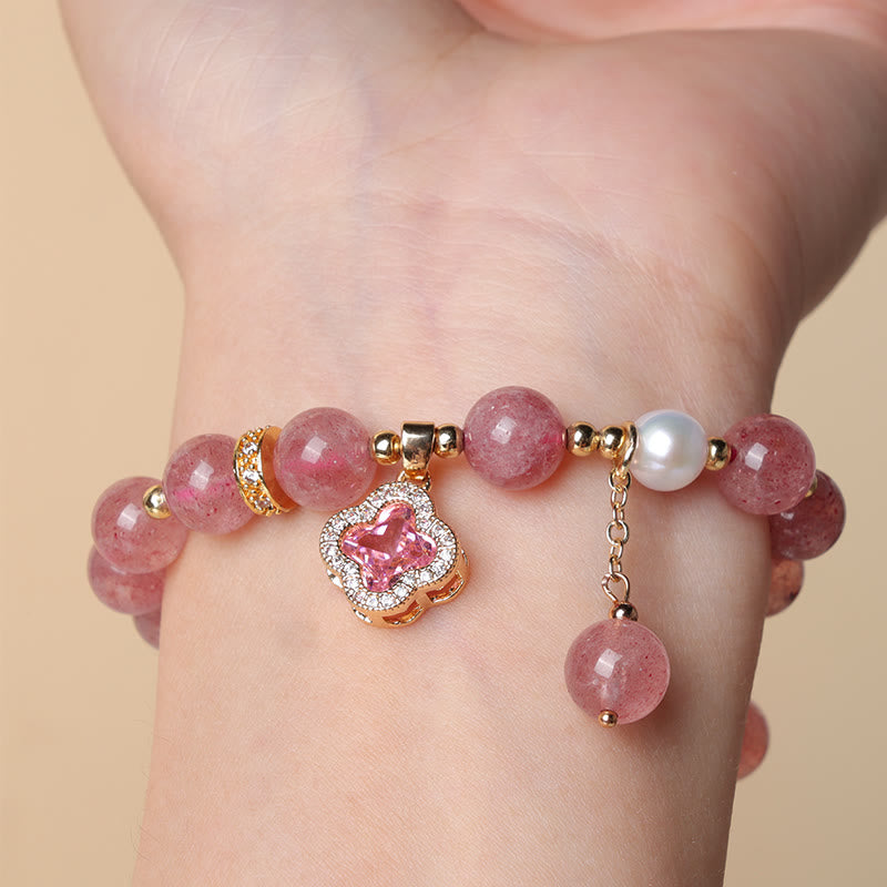 Buddha Stones Wishing Love and Sweet Blessings Quartz Bracelet Includes Gift Message Card