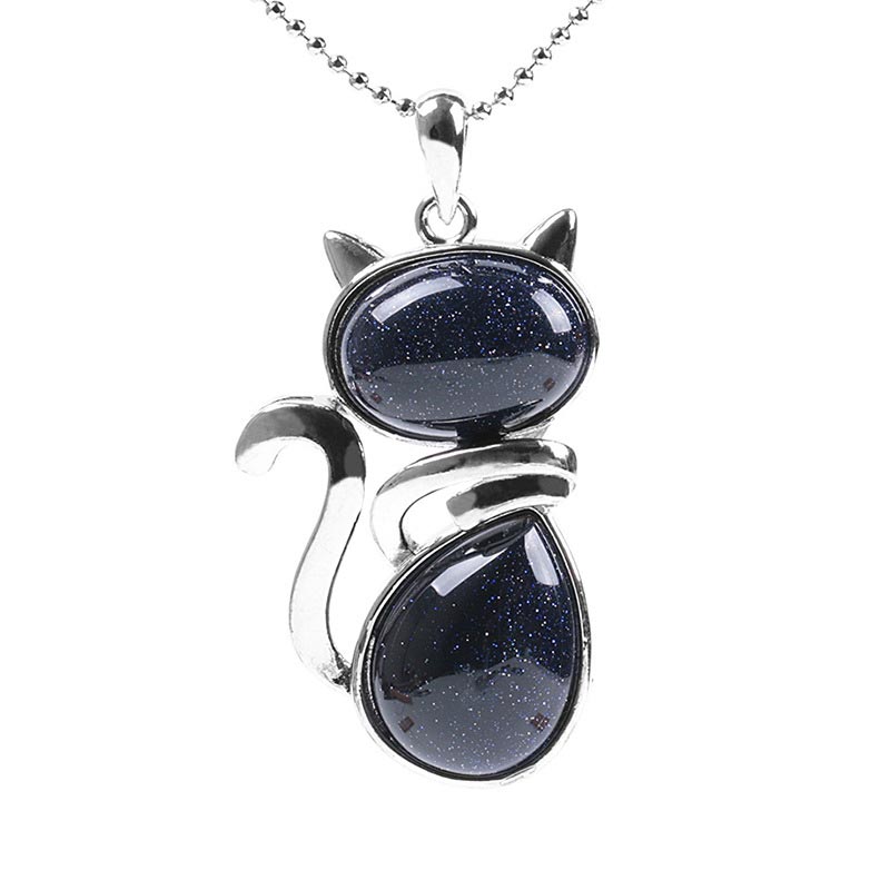 Buddha Stones May the Stars Guide Your Dreams Cat Sandstone Necklace Includes Gift Message Card