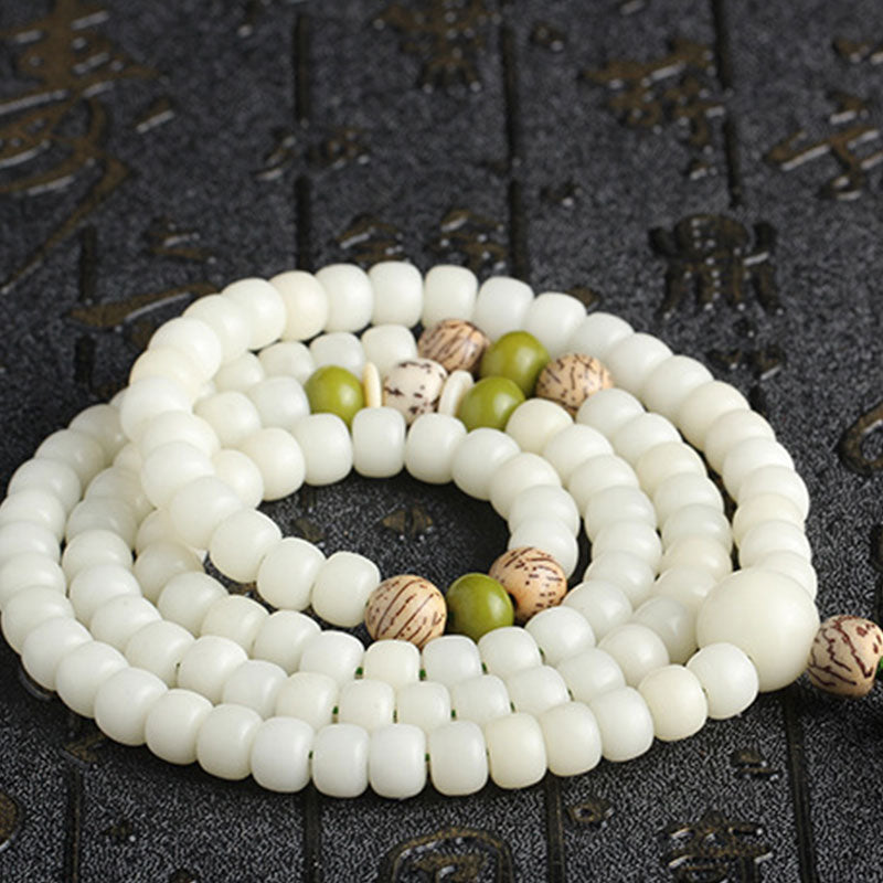 Buddha Stones Hoping for Serenity and Mindfulness Bodhi Lotus Mala Includes Gift Message Card