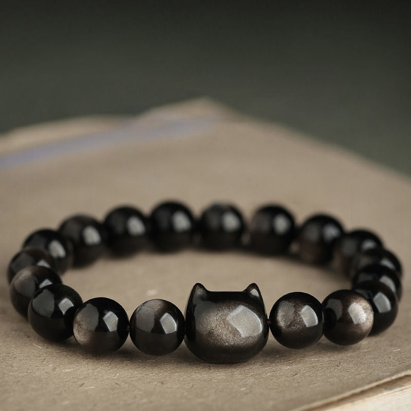 Buddha Stones All the best for Luck and Confidence Lovely Cat Bracelet Includes Gift Message Card