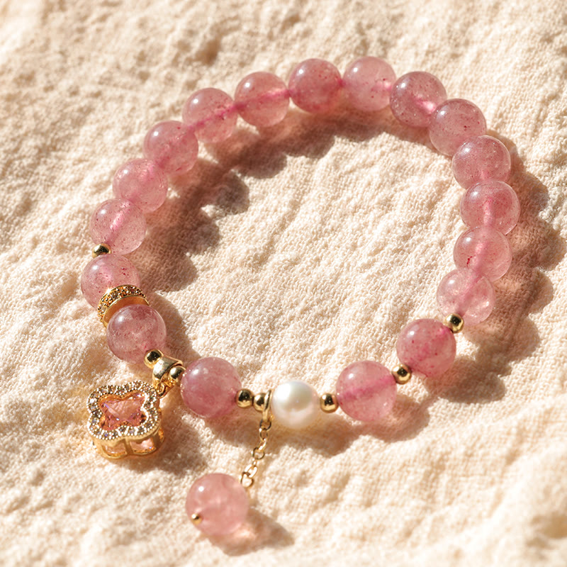 Buddha Stones Wishing Love and Sweet Blessings Quartz Bracelet Includes Gift Message Card