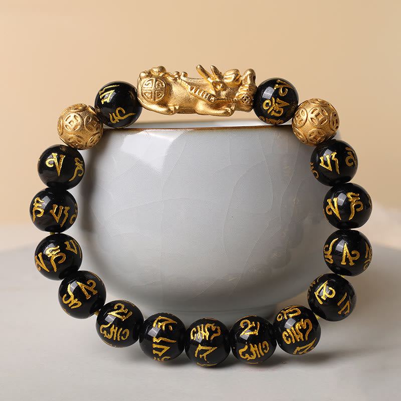 Buddha Stones Blessings of Protection to Attract Wealth PiXiu Bracelet Includes Gift Message Card
