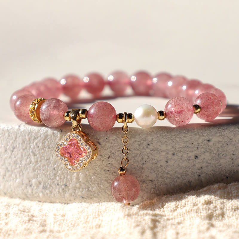 Buddha Stones Wishing Love and Sweet Blessings Quartz Bracelet Includes Gift Message Card