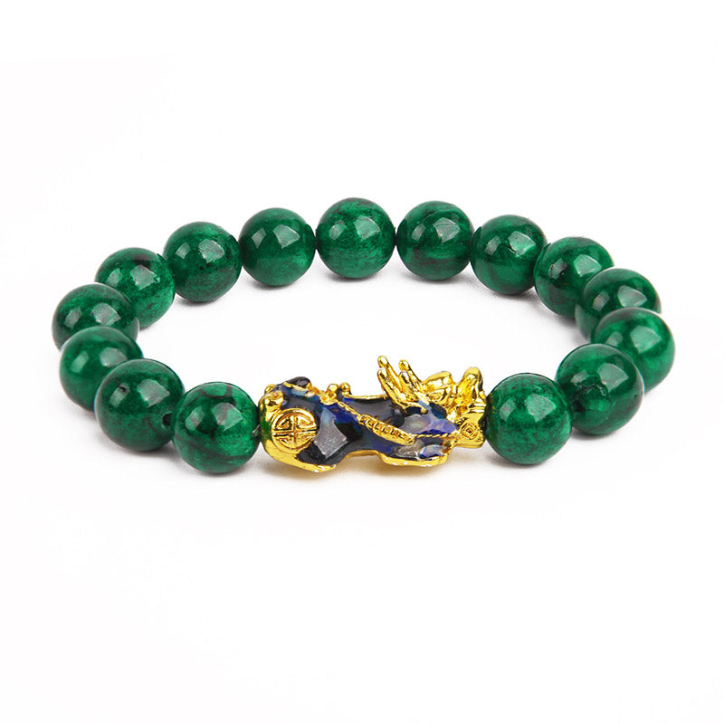 Buddha Stones Sending Blessings of Wealth and Peace PiXiu Jade Bracelet Includes Gift Message Card