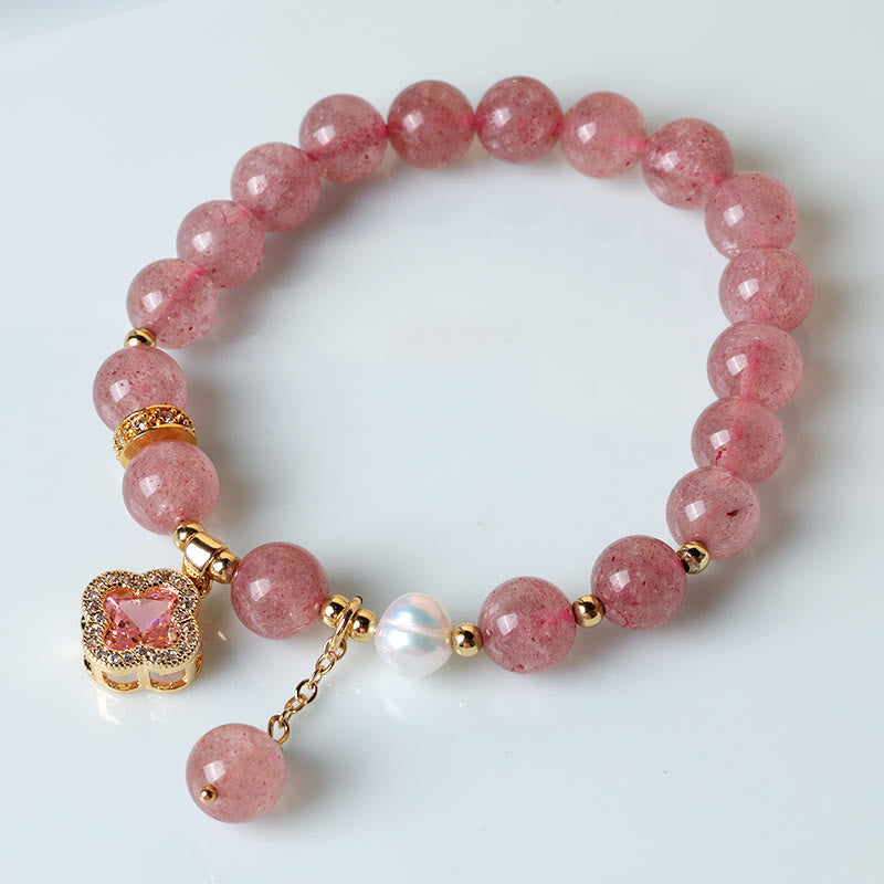Buddha Stones Wishing Love and Sweet Blessings Quartz Bracelet Includes Gift Message Card