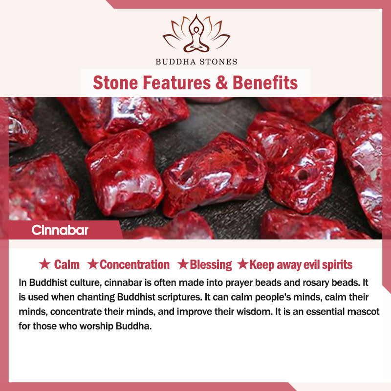 Buddha Stones Wishing Protection and Energy Cinnabar Bracelet Includes Gift Message Card