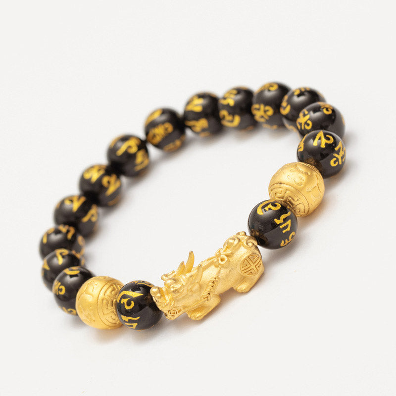 Buddha Stones Blessings of Protection to Attract Wealth PiXiu Bracelet Includes Gift Message Card