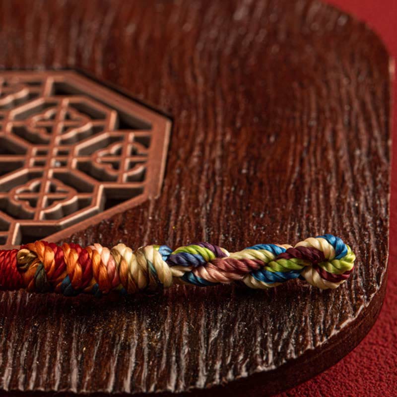 Buddha Stones May you be healthy and happy Lucky Multicolored Bracelet Includes Gift Message Card