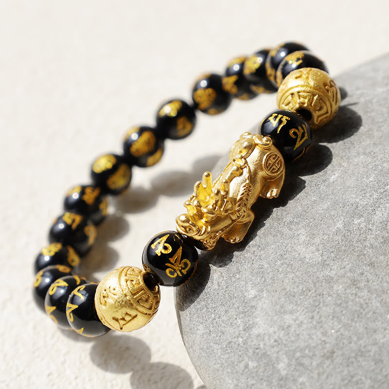 Buddha Stones Blessings of Protection to Attract Wealth PiXiu Bracelet Includes Gift Message Card