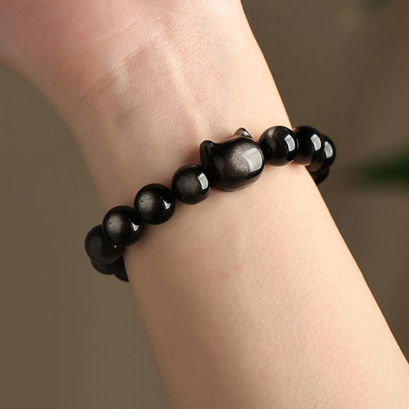 Buddha Stones All the best for Luck and Confidence Lovely Cat Bracelet Includes Gift Message Card