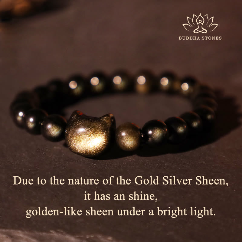 Buddha Stones All the best for Luck and Confidence Lovely Cat Bracelet Includes Gift Message Card