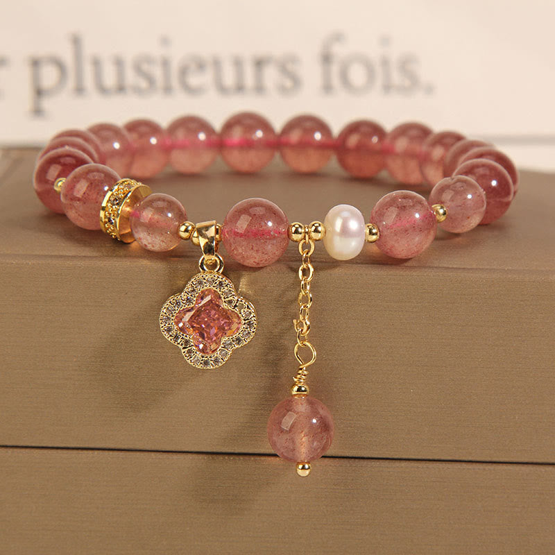 Buddha Stones Wishing Love and Sweet Blessings Quartz Bracelet Includes Gift Message Card