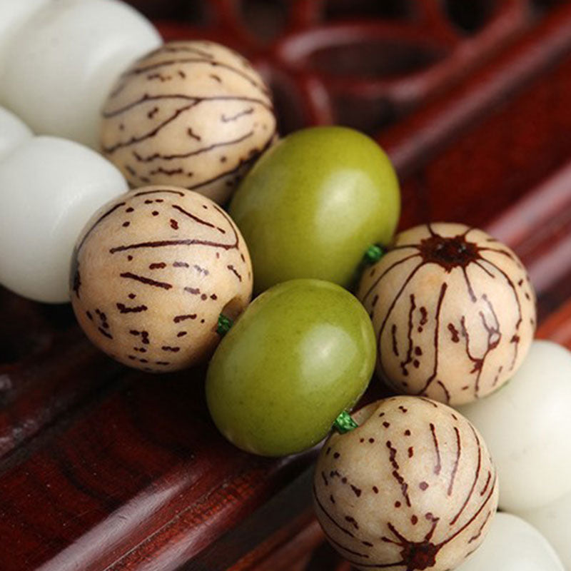Buddha Stones Hoping for Serenity and Mindfulness Bodhi Lotus Mala Includes Gift Message Card